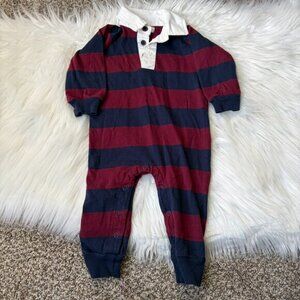 Mudpie Striped Collared Outfit Baby Boys 6-9 Months